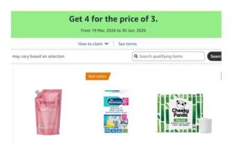 Get 4 for the Price of 3 on Selected Cleaning Household at Amazon