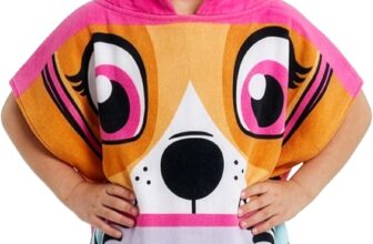 Get Trend Paw Patrol Bath Towel with Hood for Kids Changing Robe Marshall Rubble Absorbent Poncho Towel Swim Bath Shower Beach Towel Holiday Essentials (Pink Paw Patrol, 2-6 Years)