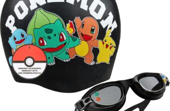 Get Trend Swimming Goggles and Swimming Cap for Kids Teenagers Anti Fog UV Protection Adjustable Strap Swim Accessories for Pool Beach Holiday