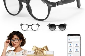 GetD AI Bluetooth Glasses, Smart Audio Eyeglasses & Open-Ear Earbuds & AI Assistant Powered by ChatGPT, AI Translation, Meeting Memos 3 in 1 for Men & Women