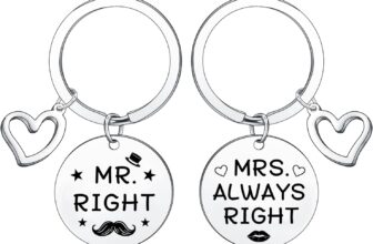 Ghloyza 2Pcs Couple Keyrings for Women Men Valentines Day Gifts for Him Her Mr. Right and Mrs. Always Right Keyring Wedding Anniversary Birthday Gift for Boyfriend Girlfriend Husband Wife