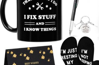 Gifts for Men, Funny Birthday Gifts for Men, 5 Piece Set: Mug, Socks, Keychain, Greeting Card, Pen Fathers Day, Christmas, Anniversary Presents for Dad, Boyfriend, Grandad