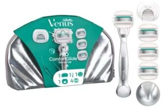 Gillette Venus Pro ComfortGlide Sensitive Razor Gift Pack with 4 Razor Blades & Shower Hook (Discount at Checkout)