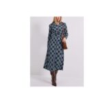 Gingham Collared Shirred Back Dress