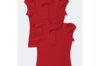 Girls 2 Pack Red School Polo Shirts, 12 & 13yrs