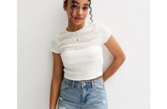 Girls Blue Embellished Ripped Denim Shorts