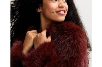 Girls Burgundy Faux Fur Coat
