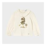 Girls Frill Neck Printed Top