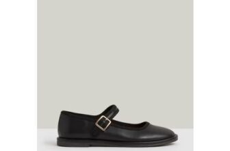 Girls Leather Mary-Jane Ballet Pumps in Black