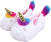 Girls Unicorn Slippers Cute Toddler Girls Slippers Soft Comfy Warm Plush Princess Home Slippers(Toddler/Little Kid/Big Kid)