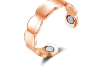 Glintara Hypoallergenic Magnetic Adjustable Ring, Rose Gold, Gift Box