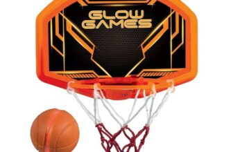 Glow Games Light-Up Basketball Hoop and Ball, LED Glow in the Dark