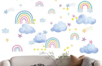 Glow in The Dark Rainbow Wall, Rainbow Wall Decor Stickers, Glow in The Dark for Ceiling, Glowing Stickers Kit, Luminous Fluorescent Stickers, DIY Wall Ceiling Decal Murals Living Room Decoration