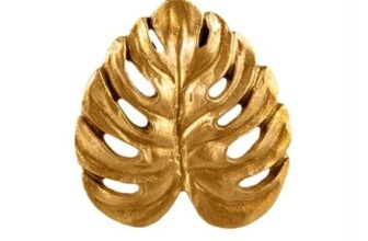 Gold Cheese Plant Leaf Drawer Knob