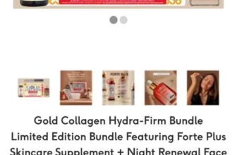 Gold Collagen Hydra-Firm Bundle at Boots Limited Edition Bundle Featuring Forte Plus Skincare Supplement Night Renewal Face Serum