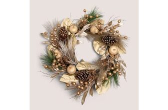 Gold Fruit LED Wreath