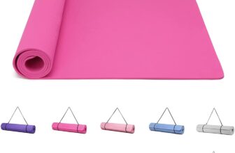 Good Nite Yoga Mat Exercise Mats Workout Pilates Fitness Mat for Women Men Non-Slip Thick 6mm High Density Gymnastics Mats with Carry Strap Tpe 183 x 61 x 0.6cm
