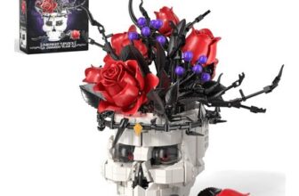 Gothic Rose Bouquet with Skull Vase Building Set