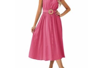 Grace Karin A-Line Cotton Dress, Pink, Size L