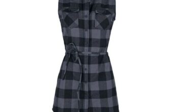 Gracey Sleeveless Long Shirt Top Black-Grey by Brandit