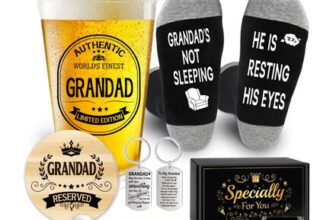Grandad Birthday Gifts Beer Glass Set, 500ml Pint Glass Grandad Gifts