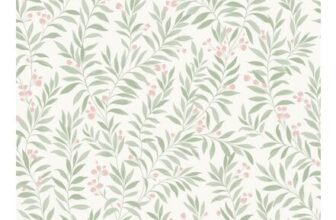 Grandeco Trail Foliage and Flowers Green Sage Textured Wallpaper