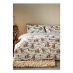 Green Highland Cow Duvet Set