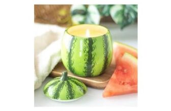 Green KDMD Watermelon Shaped Candle Jar