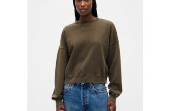 Green Vintage Soft Wedge Crew Neck Sweatshirt