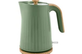 Green and Wood Textured Scandi Fast Boil Kettle 1.7L