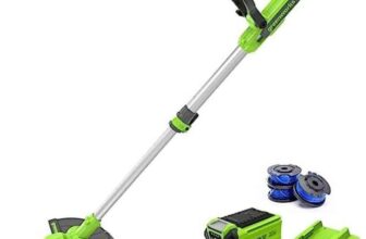 Greenworks Cordless String Trimmer with 2Ah Battery and Charger, Telescopic Shaft, Twist to Edging, Auto Feed