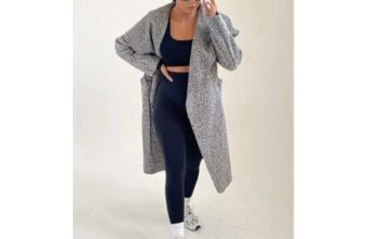 Grey Femme Luxe Waterfall Duster Belted Long Coat