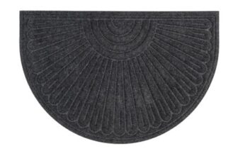 Grey Half Moon Door Mat, 90cm X 60cm
