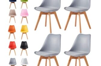 Grey MCC Direct 4 Dining Chairs with Padded Cushions