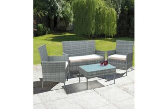 Grey Neo 4 Piece Rattan Outdoor Furniture Garden Sofa Set