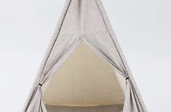 Grey Polka Dot Teepee Foam Dog Bed