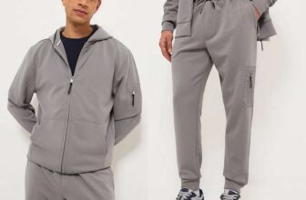 Grey Scuba Zip Fasten Hoodie (S-4XL) / Grey Utility Cuffed Joggers (S-4XL) 10% Off With Reward Points Free C&C