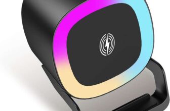 Groov E Iris Wireless Charging Stand – 15W Fast Charging with 5W Bluetooth Speaker & RGB LED Lights USB C