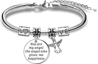 Guardian Angel Gifts, Angel Gifts for Women, Guardian Angel Keyring, Angel Baby Memorial Gifts, 19cm Stainless Steel Bracelet, Girls, Father, Mother, Grandpa, Grandma, Colleagues