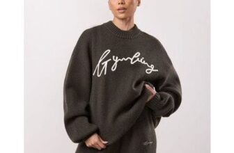 Gym King Dark Khaki Ribbed Knit Sweatshirt