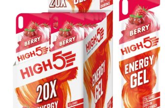 HIGH5 Energy Gels – Quick Release Sports Gels to Power Muscles for Peak Performance – Natural Fruit Juice & Caffeine-Free – On The Go Energy Boost for Running, Cycling and Endurance (Berry, 20 x 40g)