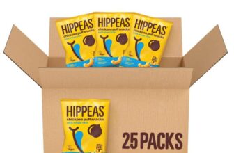 HIPPEAS Salt & Vinegar Chickpea Puff Vegan Crisps Multipack 25 x 15g Packets