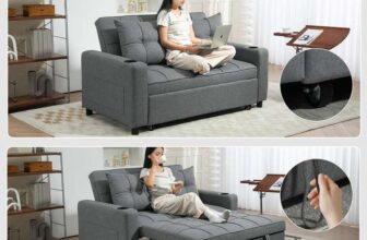 HOMCOM 2 Seater Pull Out Sofa Bed with Pockets for Living Room Charcoal Grey w/codeAosom MHSTAR UK Store(UK Despatch)