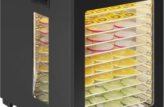 HOMCOM Food Dehydrator with 12 Stainless Steel Trays, Food Dryer Machine with 12 Preset Programs, Adjustable Temp 40-70, 48H Timer, LED Touch Control for Drying Meat, Fruit, Vegetable, 850W, Black