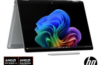 HP Omnibook X Flip, AMD Ryzen AI 7 350, 16GB RAM, 1TB SSD, 14 Inch Convertible 2 in 1 Laptop, 14-fk0009na