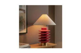 Habitat Emir Totum Mango Wood Base Only Table Lamp – Red