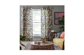 Habitat Geometric Eyelet Curtains – Neutral – 117x137cm