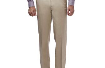 Haggar Mens Premium No Iron Khaki Classic Fit Flat Front Casual Pant 40W / 30L
