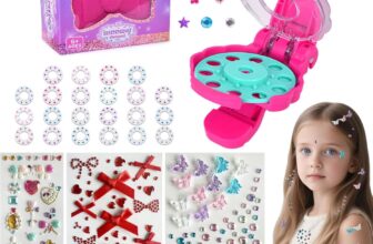 Hair Gem Stamper Kit with Rhinestones Hair Gems Bedazzler & Nail Stamper for Girls Hair Glitter, Beads, Jewellery & Braider Tool Girls Birthday Presents, Hair Accessories Gift Set