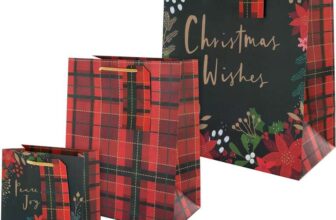 Hallmark Christmas Gift Bags – Pack of 3 in 3 Classic Tartan Designs & 3 Sizes